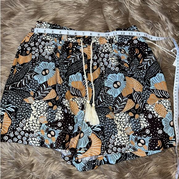 New Joie womens drawstring waistband floral linen shorts size 6 - Picture 5 of 9